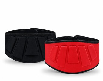 MT Weight Lifting Belt Curve Gym Training Back Support Belts 6" Wide Black/Red