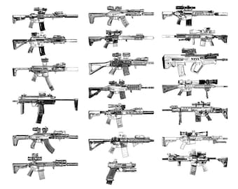 Rifles Silhouette Vector Art 2