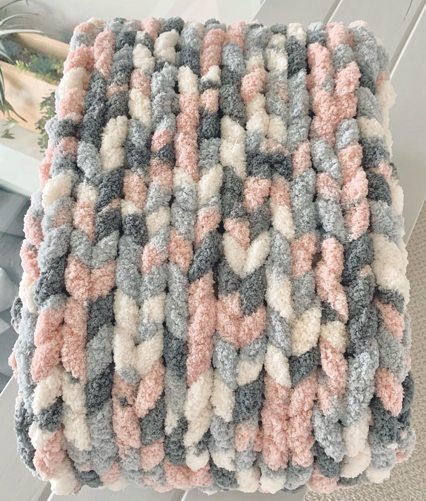 Chenille Chunky Knit Blanket Etsy