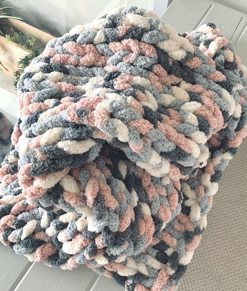 Chenille Chunky Knit Blanket Etsy
