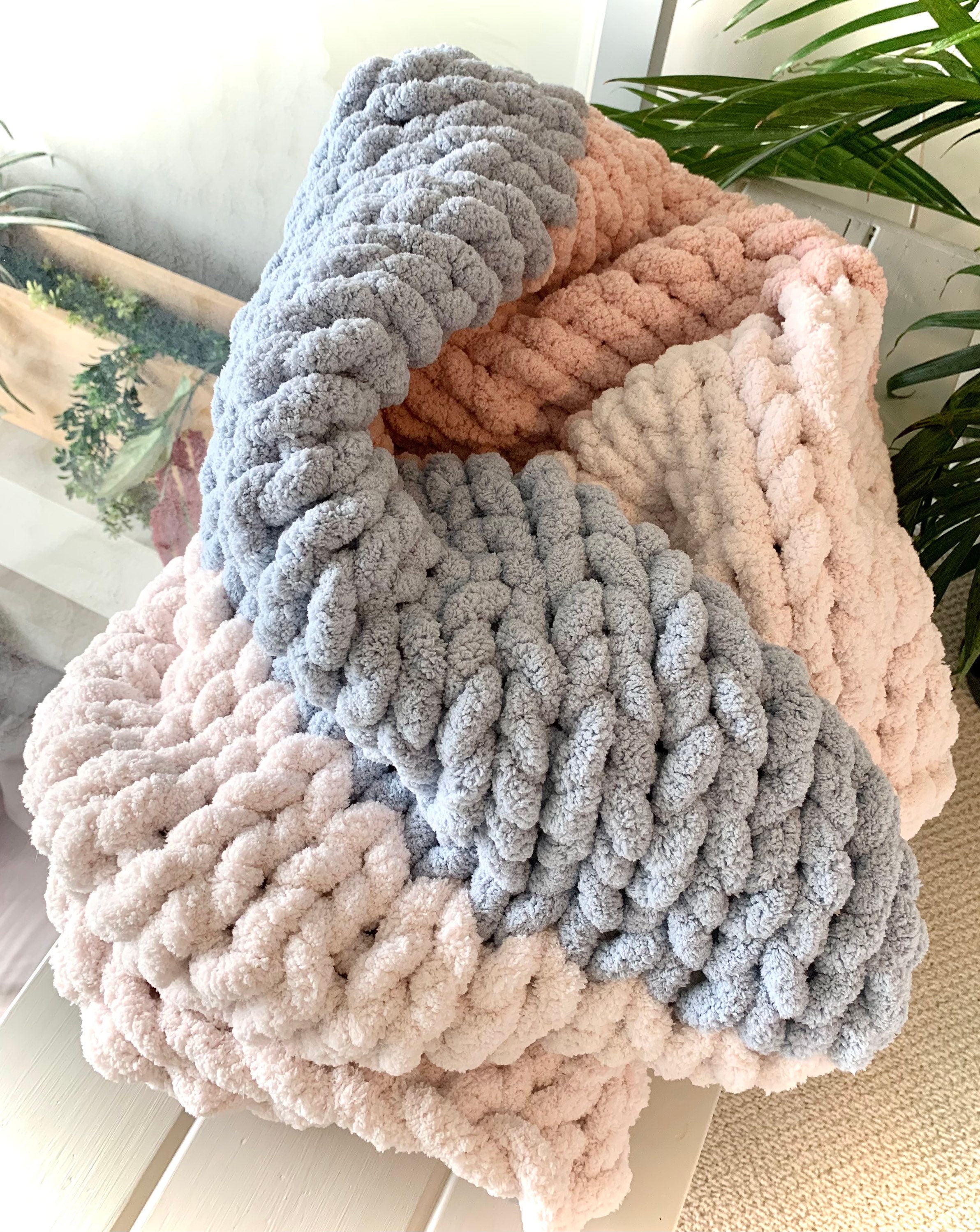 Purple Blanket  Chunky Knit Chenille Throw – Hands On For Homemade