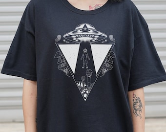 Illuminati Alien Abduction T-Shirt, Trippy Graphic Tee