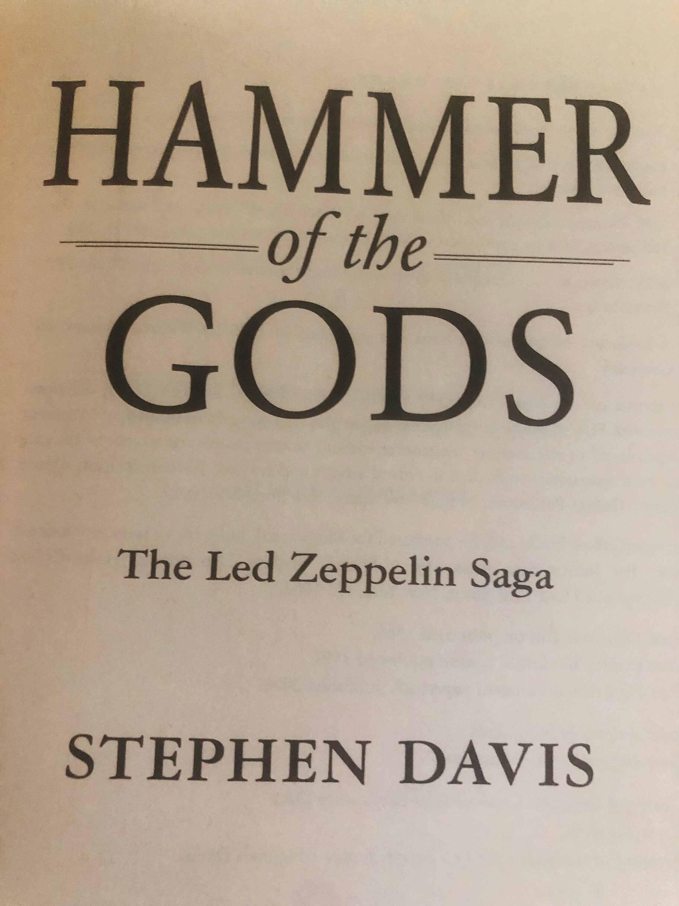 HAMMER of the GODS the Led Zeppelin Saga Stephen Davis Paperback 