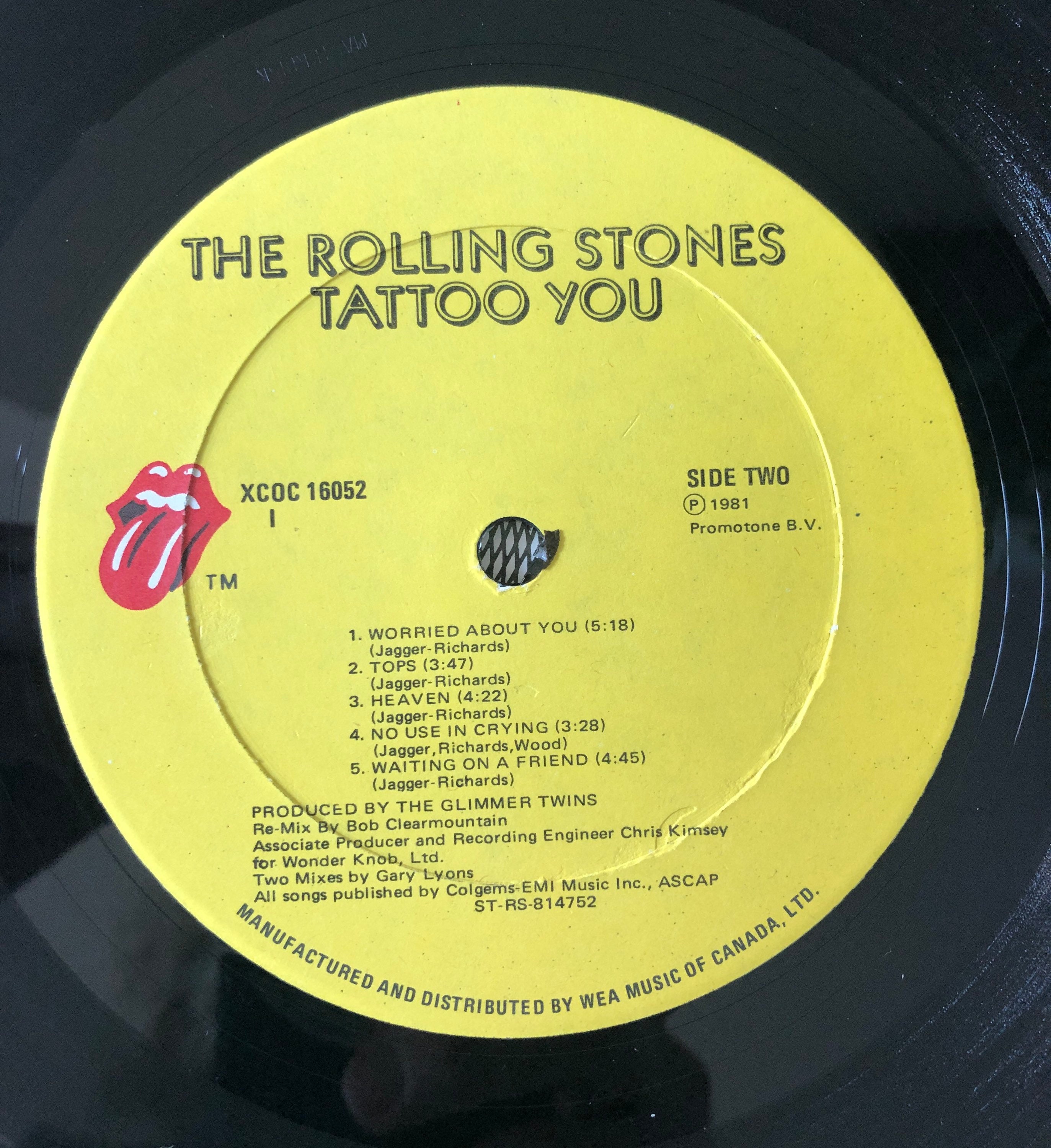 1981 ROLLING STONES Tattoo You Vinyl Excellent! - Etsy