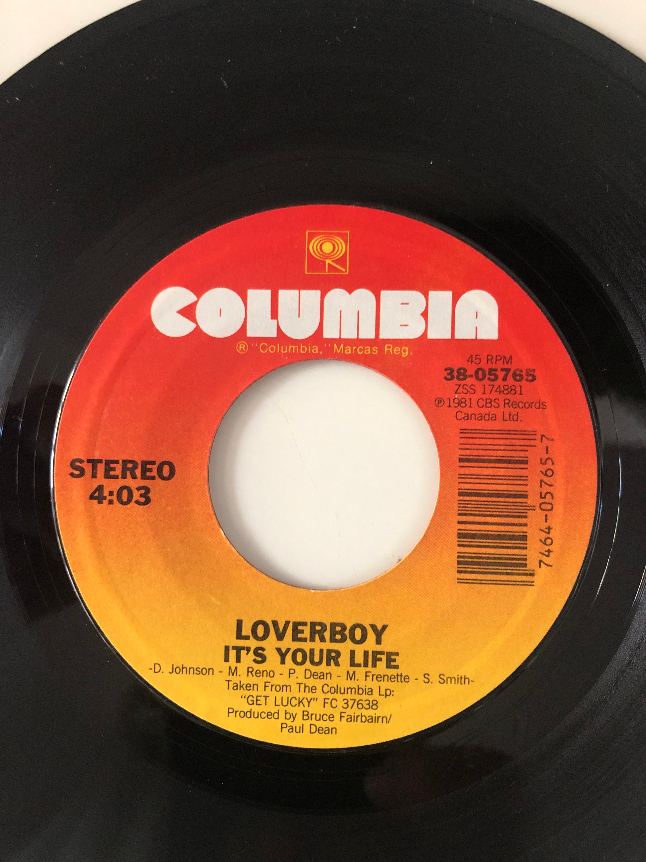LOVERBOY « Working For The Weekend » Disque vinyle 45 tours