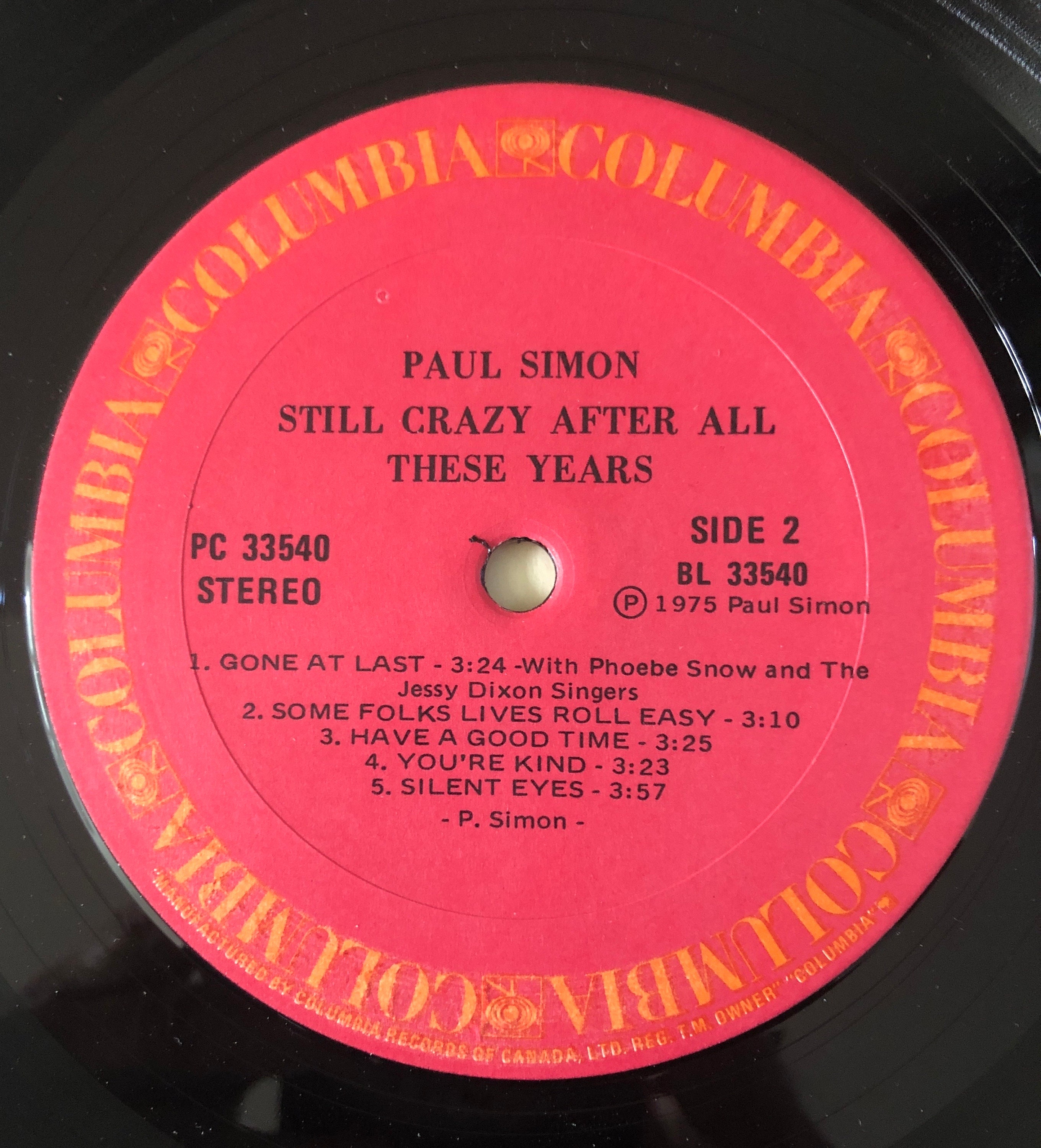 PAUL SIMON Still Crazy After All These Years 70's Vinyl Excellent