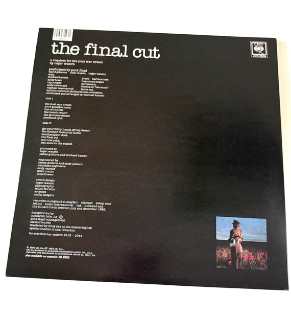 Vintage PINK FLOYD the Final Cut With Poster 1983 Vinyl Excellent