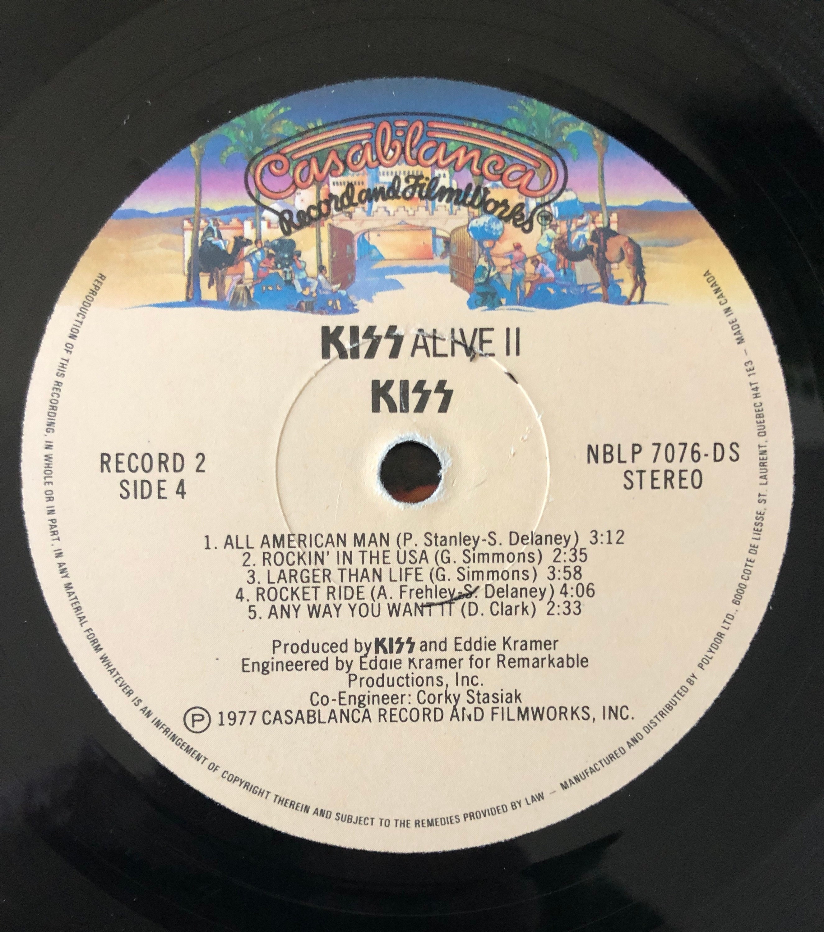 1977 KISS ALIVE II Casablanca Records Gatefold Double Vinyl Very 