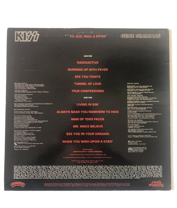 KISS —gene Simmons 70's Rock Vinyl Excellent! - Etsy