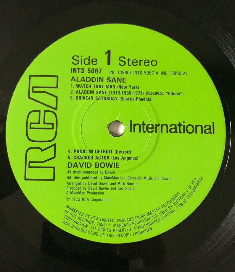 David Bowie Aladdin Sane 1980 RCA Import UK Vinyl Excellent!! - Etsy