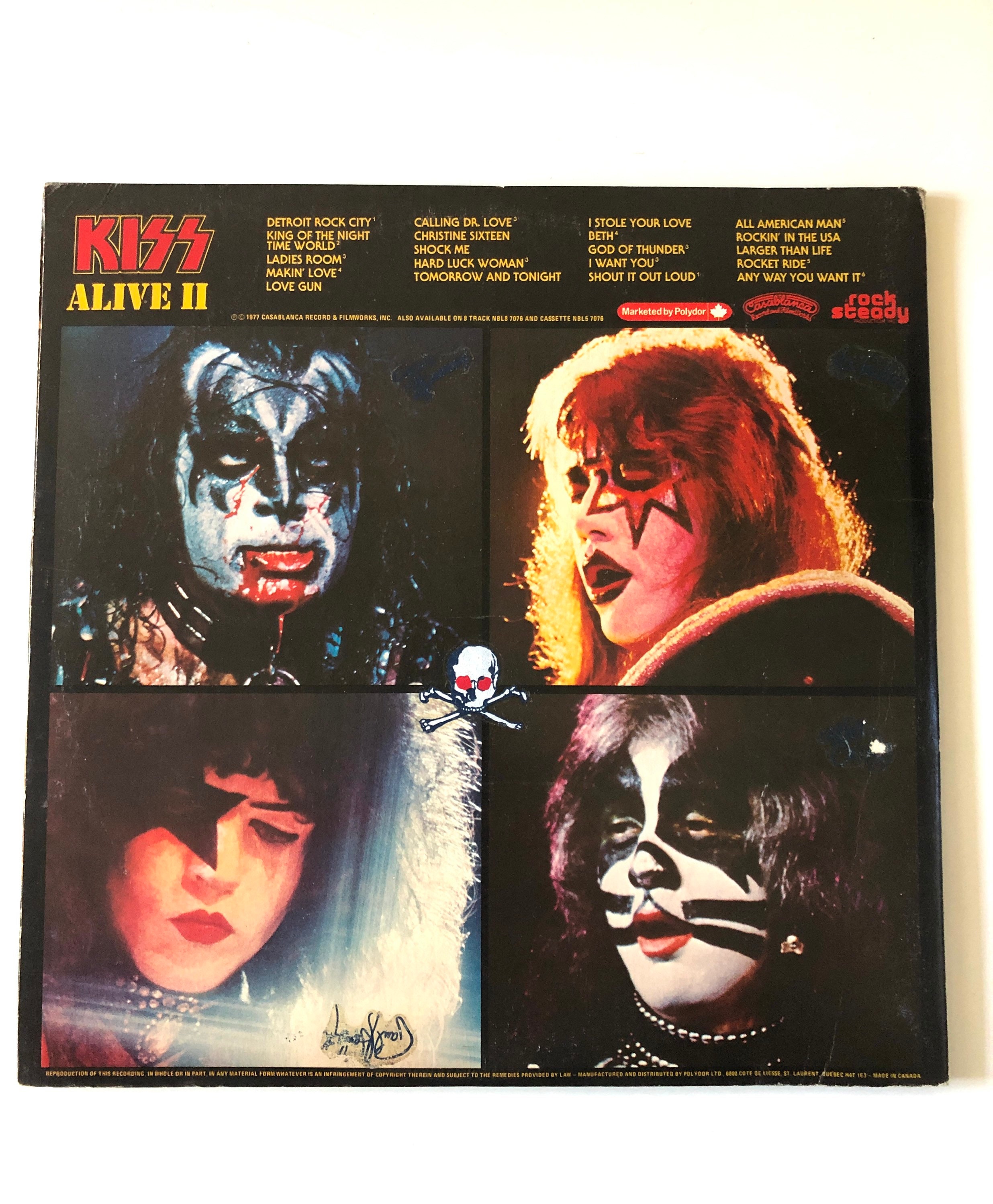 KISS ALIVE II サイン入り KISS CD Alive II Alive 2 Remaster USA w/ Hype Sticker w/ Tattoos