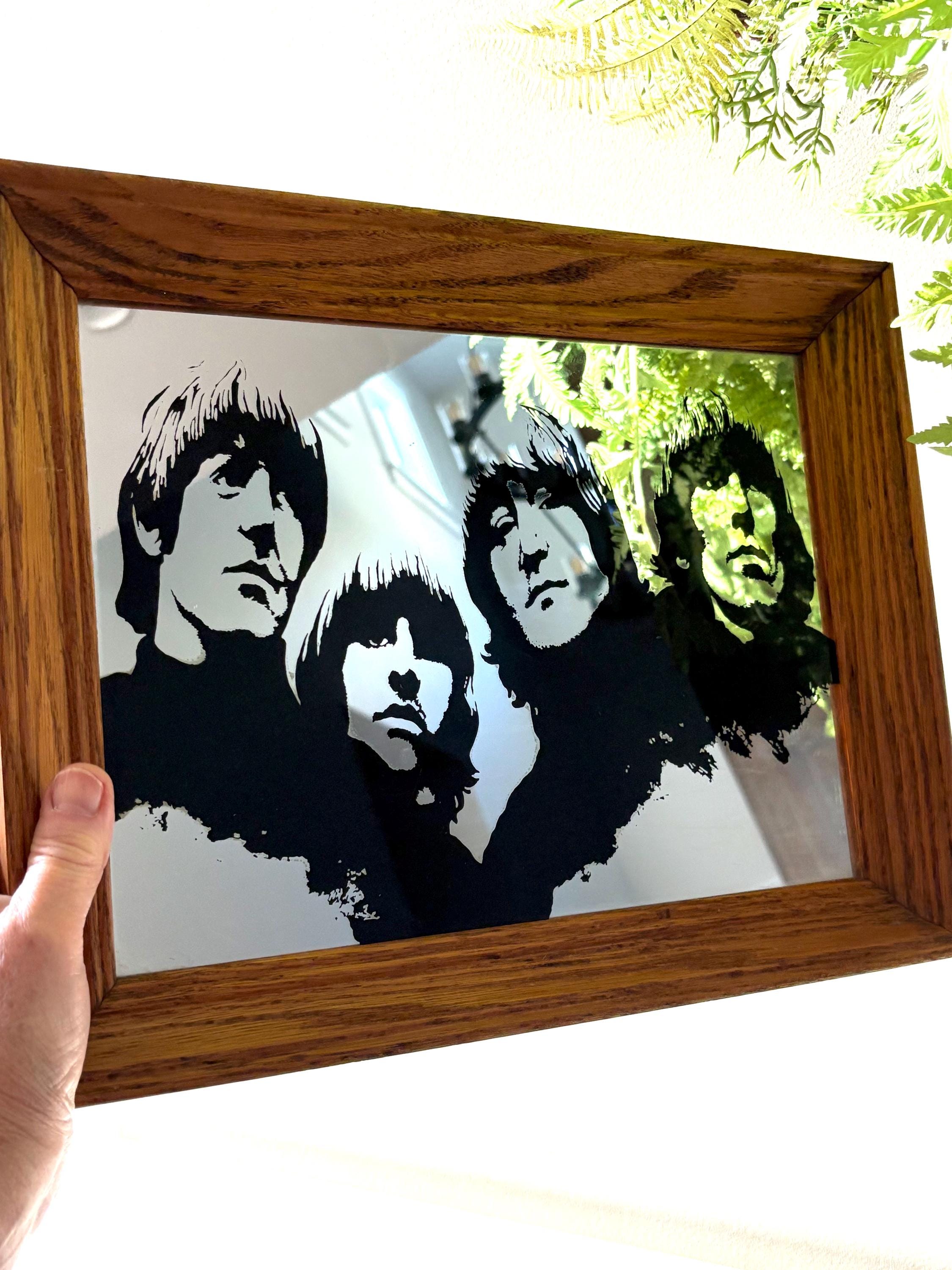 ビートルズ　Beatles パブミラー　鏡　インテリア　ディスプレイ　ビンテージ SALE Vintage Beatles Mirror Framed Rubber Soul Image Mod Wall
