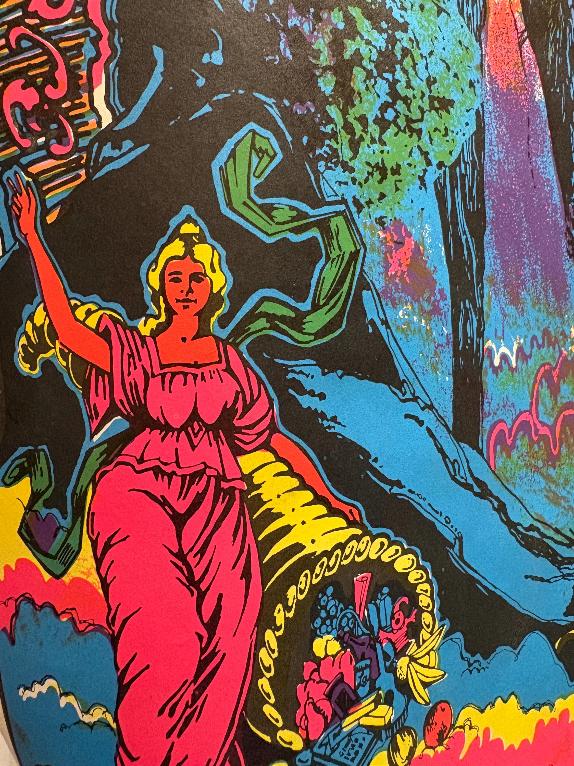 絵画 flk041091 1971 BLACK LIGHT Silkscreen Poster Land of the Waterfalls Art