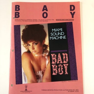 BAD BOY Gloria Estefan Sheet Music 1985 Miami Sound Machine