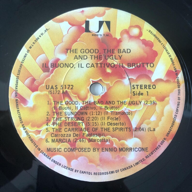The Good the Bad and the Ugly Vinyl 60’s Soundtrack Ennio Morricone LP ...