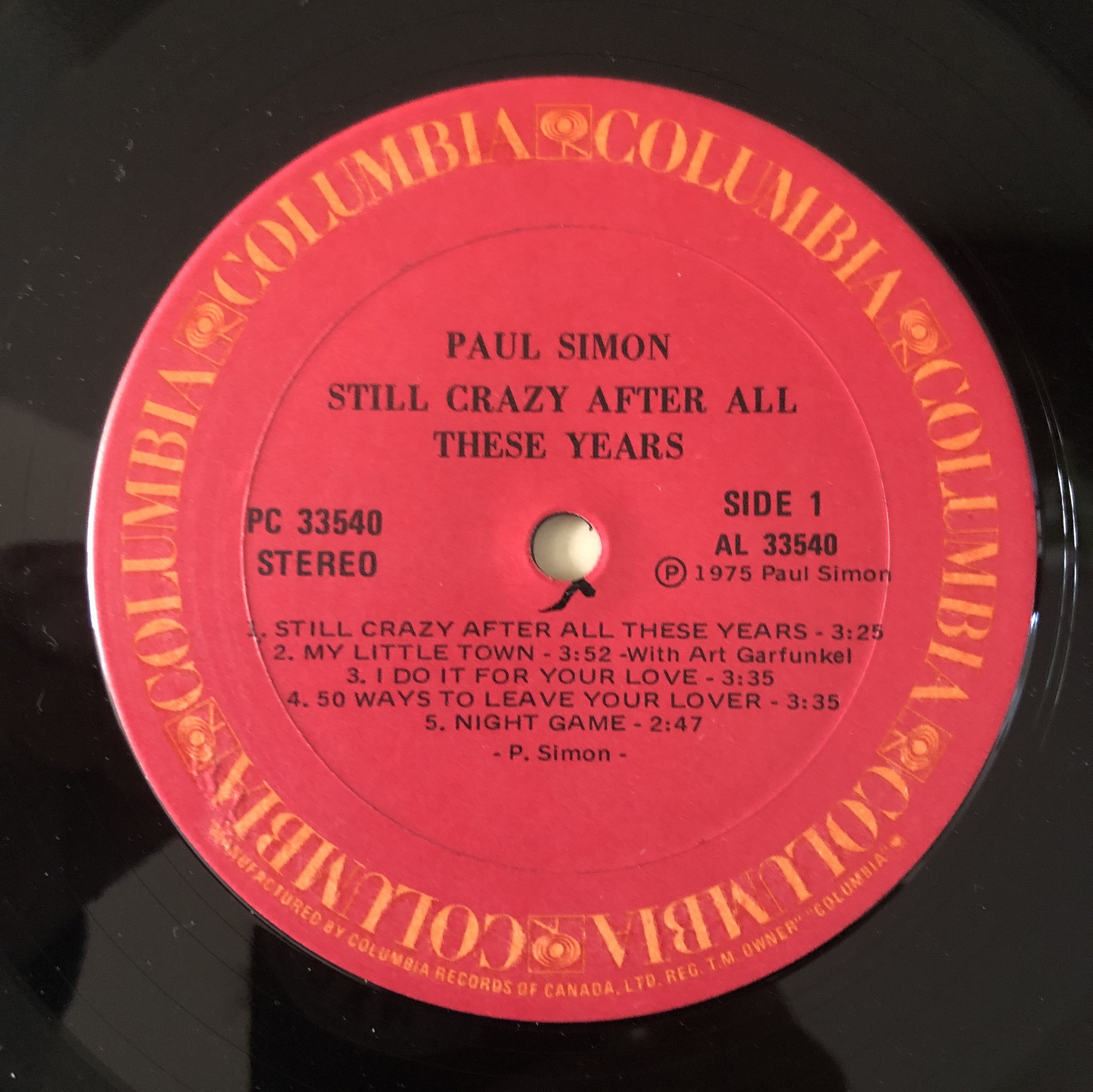 PAUL SIMON Still Crazy After All These Years 70's Vinyl Excellent
