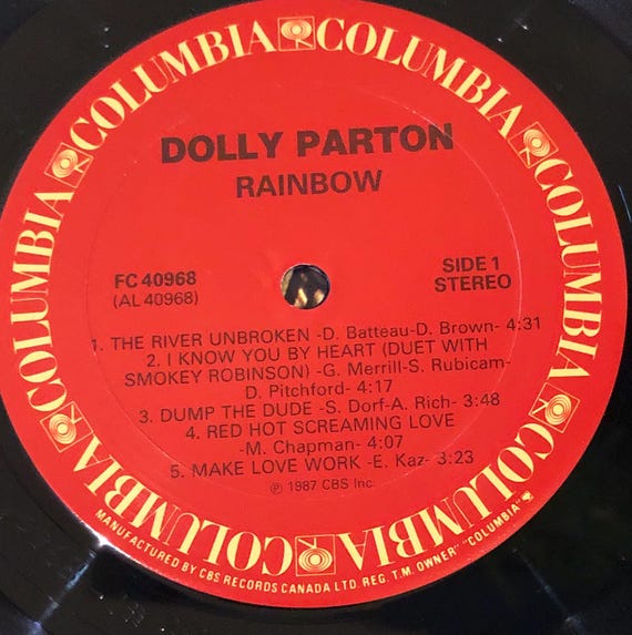 DOLLY Rainbow Dolly Parton 80's Vinyl Excellent! - Etsy