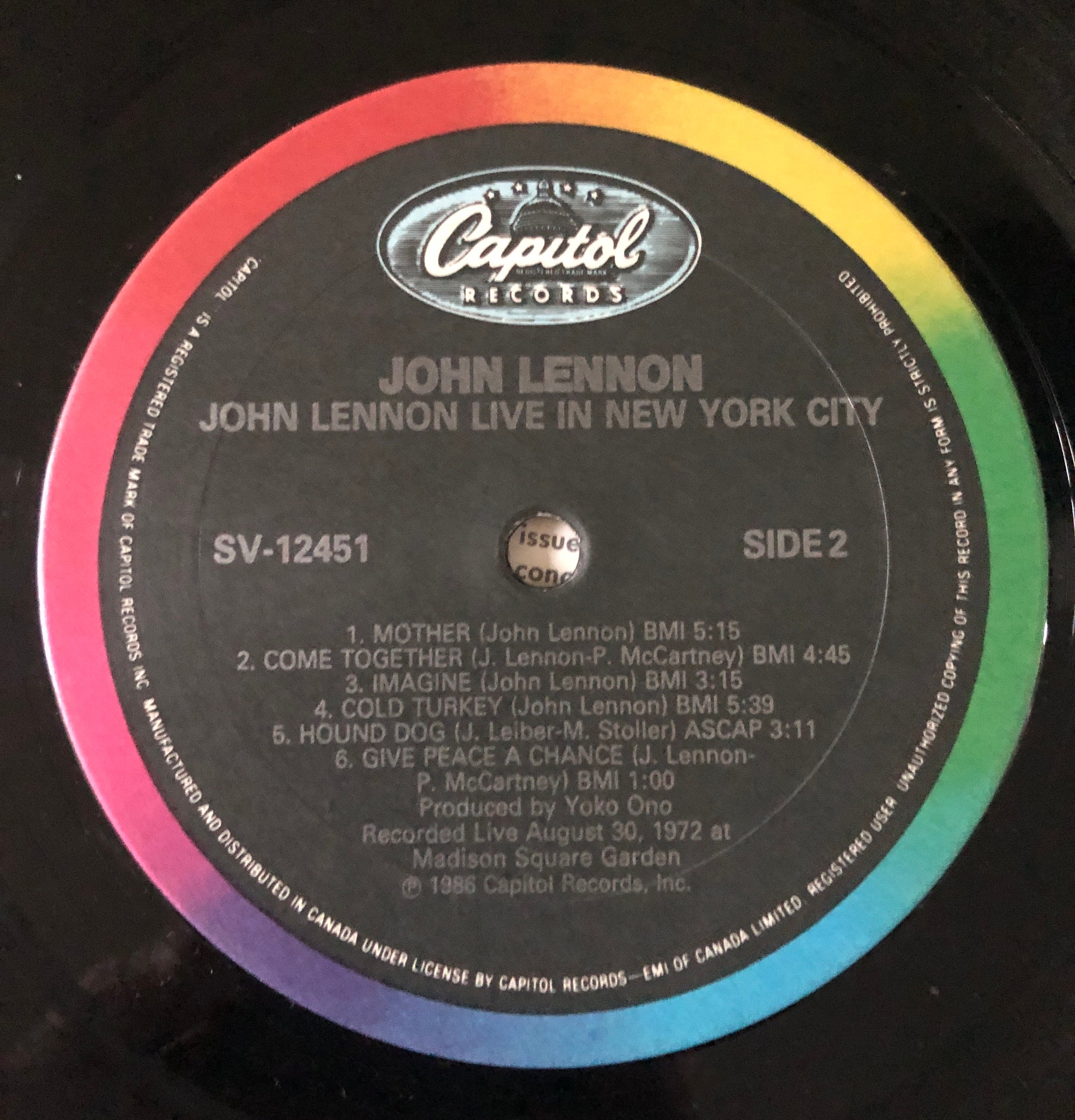 JOHN LENNON Live in New York City 80's Vinyl Excellent! - Etsy