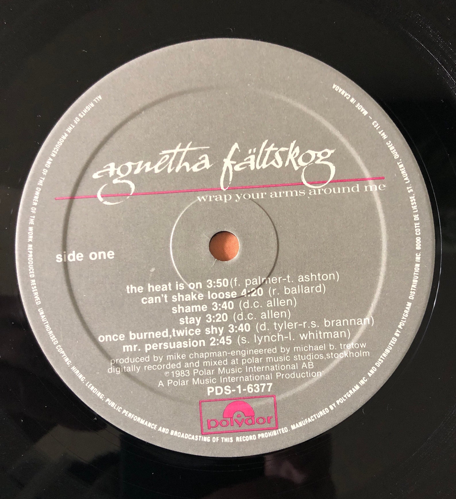 1983 Faltskog Wrap Your Arms Around Me ABBA Vinyl Etsy