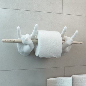 Klopapierhalter "Rock Hand" Doppel - WC Rollen Halter mit Drumstick – 3D Druck