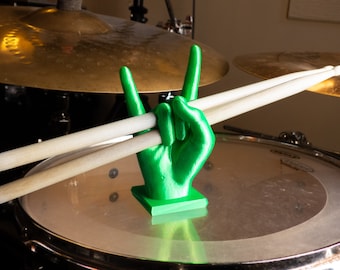 Drumstick Display Showstand "Rock Hand" - for e.g. personalized drumsticks - 3D printing