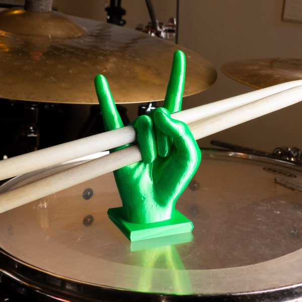 Drumstick Display "Rock Hand" – Showstand Holder Drumstickhalter für z.B. personalisierte Sticks – 3D Druck – ORIGINAL ZwingelingDesign
