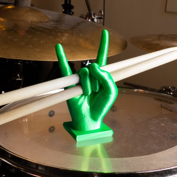 Présentoir de baguettes "Rock Hand" - pour par exemple des baguettes personnalisées - impression 3D