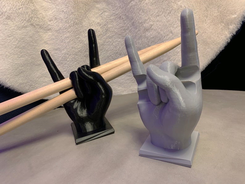 Présentoir de baguettes Rock Hand pour par exemple des baguettes personnalisées impression 3D image 8