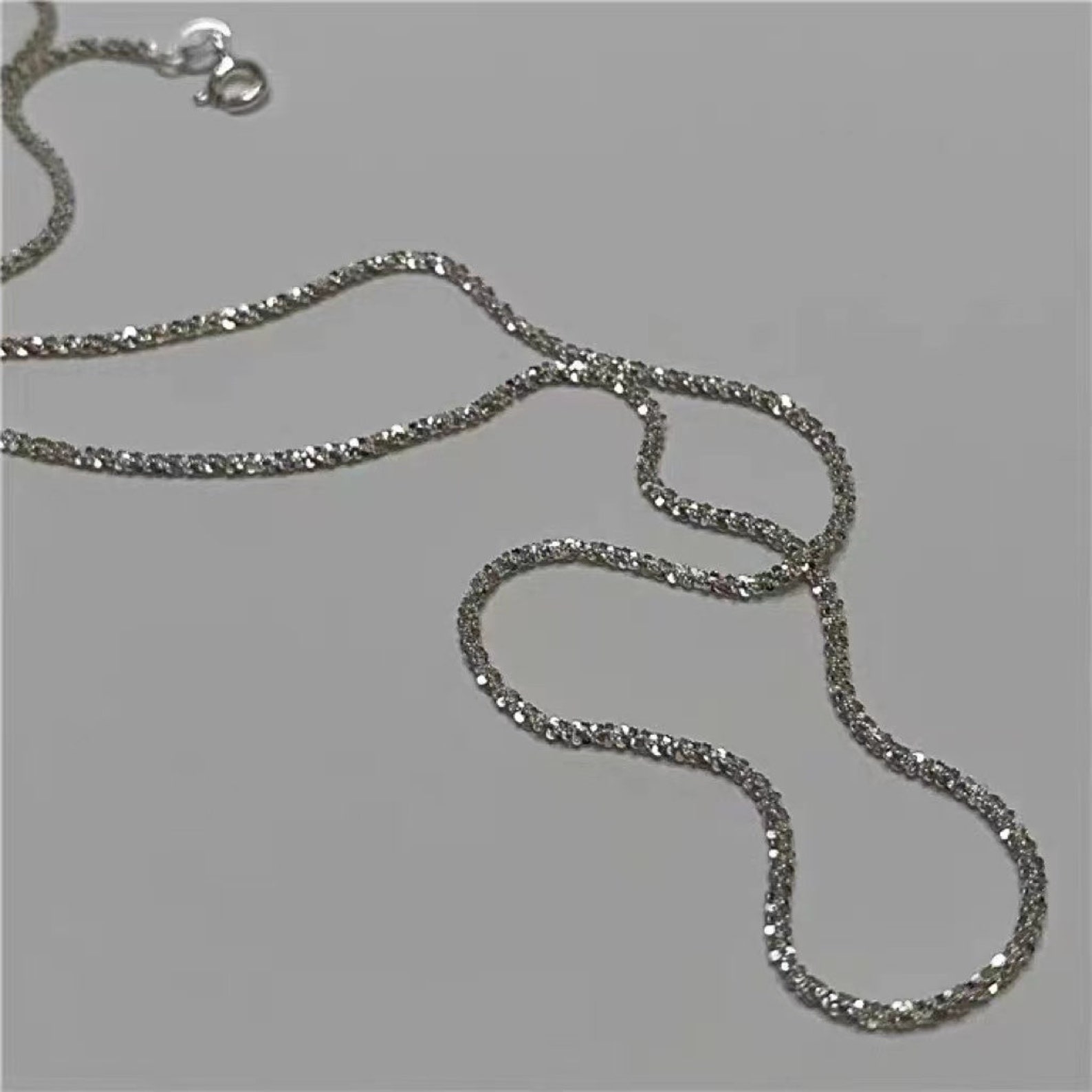 925 Sterling Silver Super Sparkle Necklace Delicate Etsy