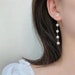 Two Styles in One, Freshwater Pearl Drop Threader Earring,Long Pearl Earring,Dangle Earring , Long Chain Pearl Earring，Bridal Pearl Earring 