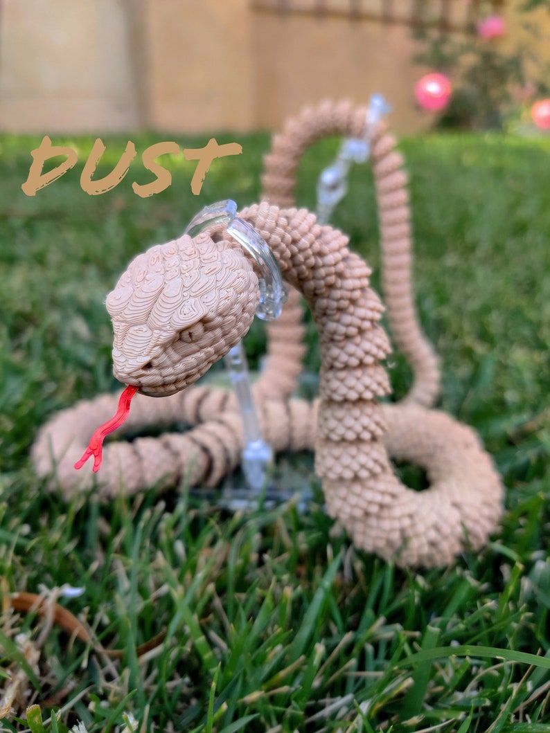 Articulated Snake Rattlesnake Flexible 3D Printed Fidget Toy Etsy