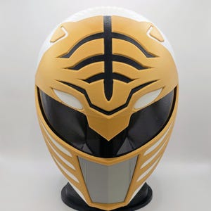 White Ranger Helmet Mighty Morphin Power Rangers MMPR Wearable Assembled Tigerzord Ninja Saba Falcon Cosplay Collectors Item Gift for Him