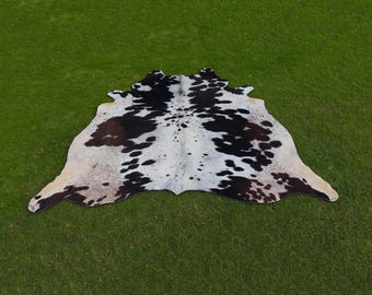 Tricolor Real Cowhide Rugs Black and White Genuine Cowhide Skin Rugs Hair On Cowhide Rugs for Home Decor Luxury Cowhide Floor Area Rugs
