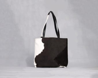 Exclusive Cowhide Tote Bag-Genuine Cowhide Tote Shoulder Bag-Carryall Western Cowhide Purse Bag-Hair on Cowhide Tote Bag-Ladies Tote Handbag