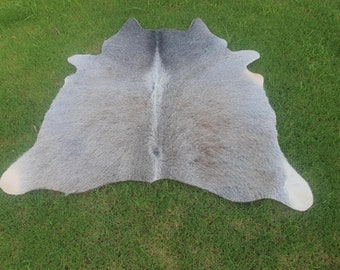 Grey Cowhide Rug, Exotic Grey Custom Animal Skin Rug, Large Area Rug for Bedroom Aesthetic, Cow Print Rug, Cowhide Leather for Upholstery