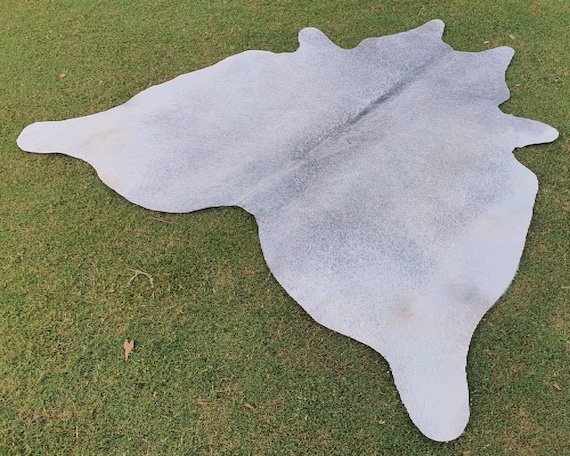 Special Gray white cowhide Rug - Small and large  Cowhide  rug - Gray Hair on hides - Leather rug - cowhide carpet Cow skin rug