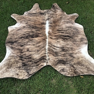Genuine Brindle cowhide rug-100%Natural cowskin rug - Cowhide floor rug for bedroom