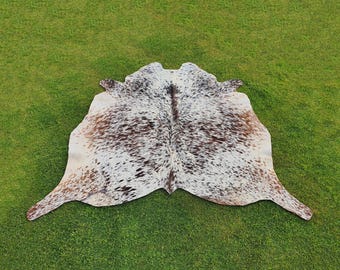 Large And Small Brindle Cowhide Rugs - Brazillian Brown And White Cowhide Rugs For Bedroom - Ready To Ship - Free Shipping UK/USA/Canada