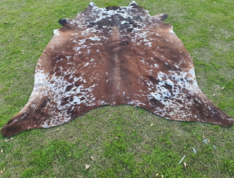Cattle Hide Rug Cowhide Rug Speckled Brown and White - Tricolor Cow Skin Rug - Cow Hide ...