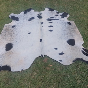 Real Cowhide for upholstery projects- Cowhide for rugs floor - Black Spotted cowhide
