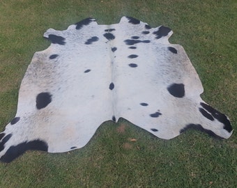 Real Cowhide for upholstery projects- Cowhide for rugs floor - Black Spotted cowhide