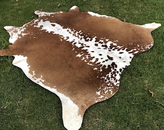 Tapete de couro - tapete marrom e branco - tapete de couro de grande área - carpete de couro genuíno