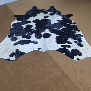 Genuine Black and White Cowhide Rug-Exclusive Cow Skin Rug for Western Home Decor-Spotted Large Cowhide Rug-Brazilian Cowhide Floor Area Rug