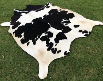 Incredibile tappeto in pelle di vacchetta unico in bianco e nero - Decorazione in pelle di vacchetta naturale per camera da letto - Tappeto di grandi dimensioni