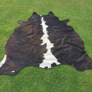 Cowhide Rug Black & White, Exclusive Brazilian Cow Skin Rug, Large Living Room Area Rug, Handmade Animal Skin Carpet Rug, Upholstery Leather