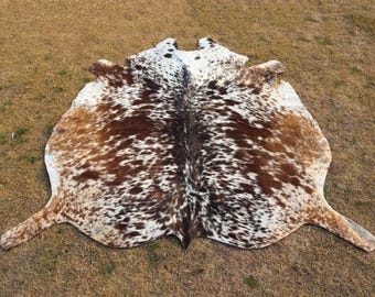 Tricolor Cowhide Rug – Speckled Brazilian Hair On Hide, Western Decor