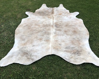 Unique Animal print Brindle cowhide rug - Large area cowhide rug for living room - Best Southwestern natural leather rug