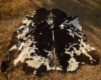 Brown and white Cowhide rug , Cowhide rug - Panda rug - Natural cowskin rugs - Best cowhide rug