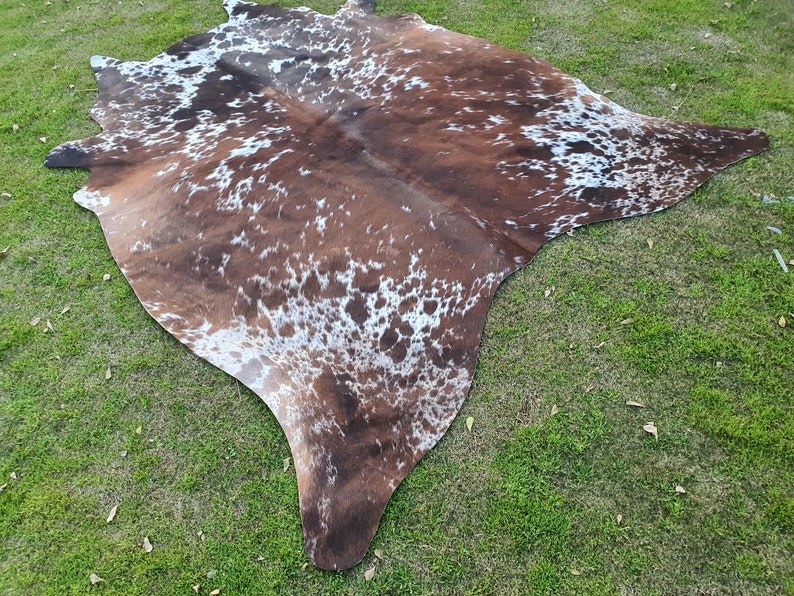 Cattle Hide Rug Cowhide Rug Speckled Brown and White - Tricolor Cow Skin Rug - Cow Hide ...