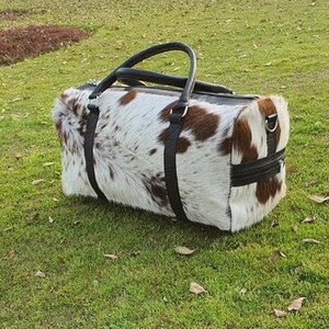 Cowhide Luggage Etsy
